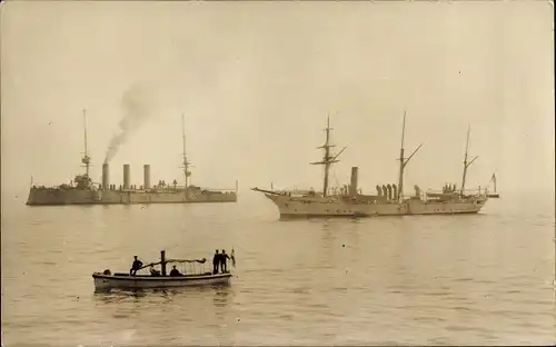 Ak Dampfer, Dampfschiffe, Ruderboot