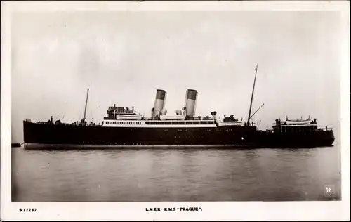Ak Dampfer RMS Prague, LNER, London and North Eastern Railway