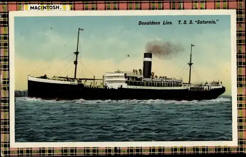 Passepartout Ak Dampfer, Dampfschiff Saturnia, Donaldson Line