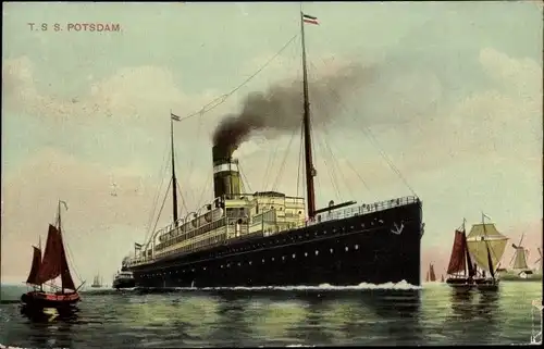 Ak Dampfer, Dampfschiff Potsdam, Holland America Line HAL
