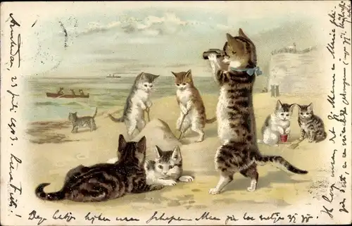 Litho Katzen, Strandpartie