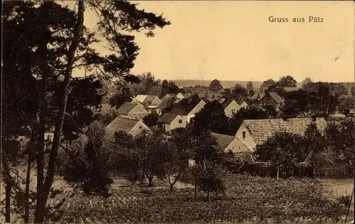 Ak Pätz Bestensee in Brandenburg, Panorama von der Ortschaft