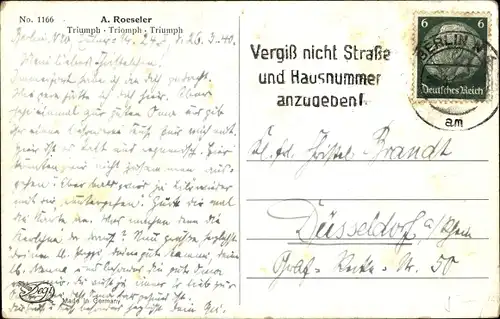 Künstler Ak Roeseler, A., Triumph, Kleinkind und Dackel am Fressnapf