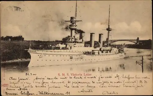 Ak Deutsches Kriegsschiff, SMS Victoria Luise, Kaiserliche Marine