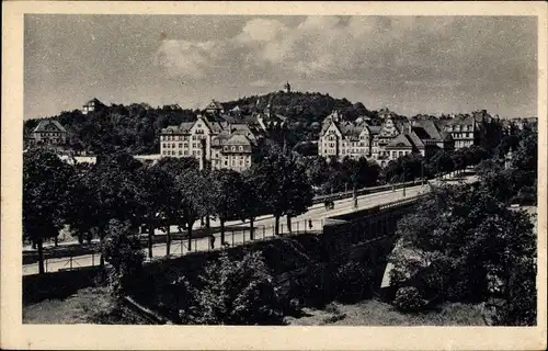 Ak Plauen im Vogtland, Friedich August Brücke mit Blick zum Bärenstein