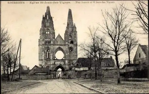 Ak Soissons Aisne, Eglise St. Jean-des-Vignes