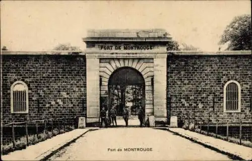 Ak Montrouge Hauts de Seine, Fort de Montrouge, Befestigungsanlage, Eingang