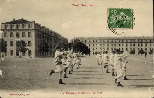 Ak Toul Meurthe et Moselle, Garnison, 153 Regiment d'Infanterie, La Boxe