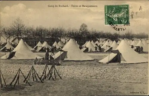 Ak Camp du Ruchard Indre et Loire, Tentes et Baraquements
