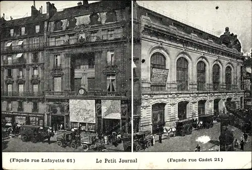 Ak Paris IX, Le Petit Journal, Rue Lafayette 61, Facade Rue Cadet 21