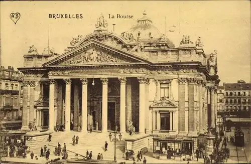 Ak Bruxelles Brüssel, La Bourse, Außenansicht