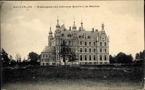 Ak Westerloo Westerlo Flandern Antwerpen, Riddergoud van Jufvrouw Gravin J de Merode, Außenansicht