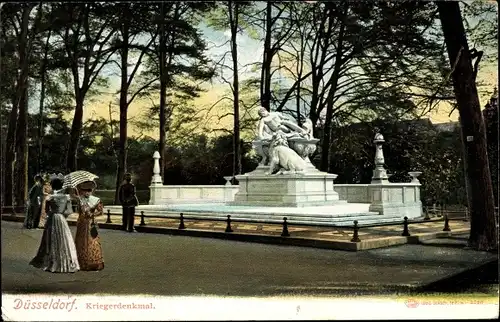 Ak Düsseldorf am Rhein, Kriegerdenkmal, Damen