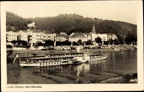 Ak Bad Schandau Sächsische Schweiz, Elbdampfer, Passagierschiff