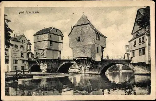 Ak Bad Kreuznach in Rheinland Pfalz, Partie im Ort, Brückenhäuser