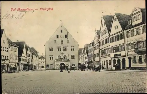 Ak Bad Mergentheim in Tauberfranken, Marktplatz