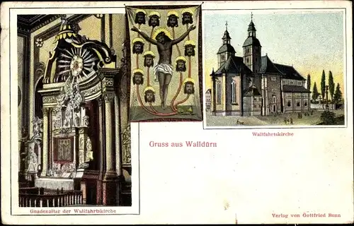 Ak Walldürn im Odenwald Baden, Gnadenaltar der Wallfahrtskirche, Wallfahrtskirche