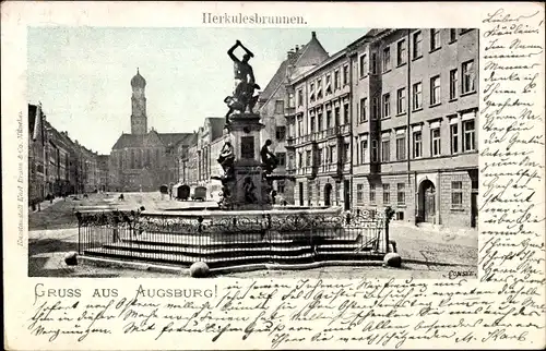 Ak Augsburg in Schwaben, Herkulesbrunnen