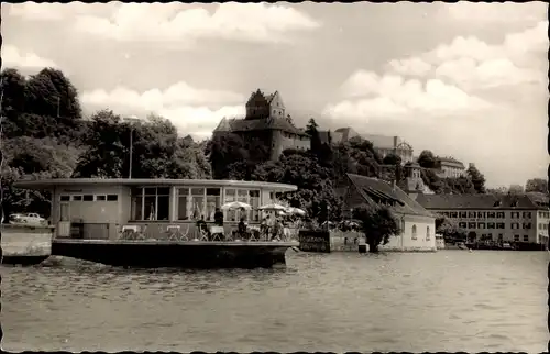 Ak Meersburg am Bodensee, mit Fährepavillon