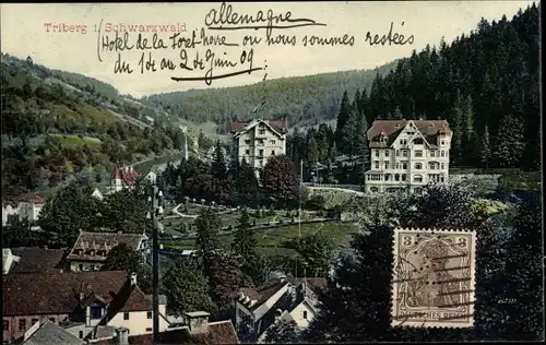 Ak Triberg im Schwarzwald, Ortschaft mit Landschaftsblick