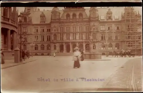 Foto Ak Wiesbaden in Hessen, Hôtel de ville, Rathaus