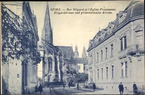 Ak Speyer am Rhein, Spire, Rue Hilgard, l'Èglise Protestante, Hilgardstraße, prot. Kirche