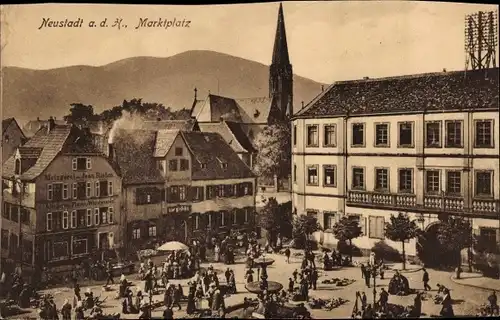 Ak Neustadt an der Haardt Weinstraße, Marktplatz, Metzgerei