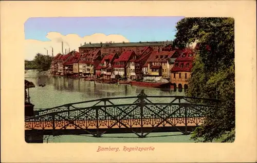 Ak Bamberg in Oberfranken, Regnitzpartie
