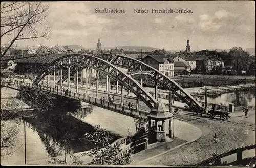 Ak Saarbrücken im Saarland, Kaiser Friedrich-Brücke