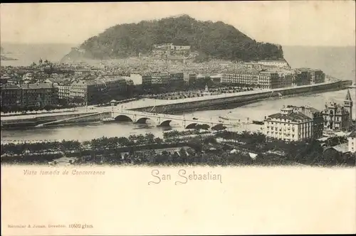 Ak  San Sebastian Baskenland, Vista tomada de Concorronea