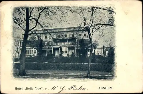 Ak Arnhem Gelderland Niederlande, Hotel Belle Vue