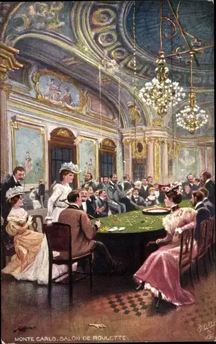 Künstler Ak Monte Carlo Monaco, Salon de Roulette, Spielsalon, Tuck 7053