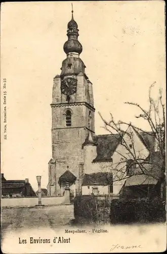 Ak Aalst Alost Ostflandern, Mespelaer, Église