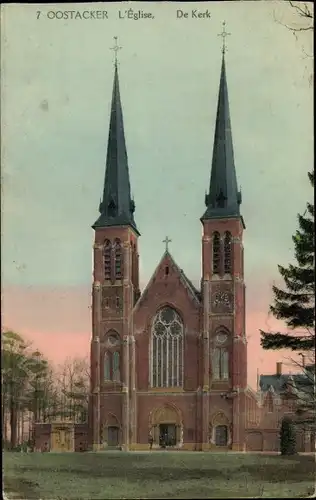 Ak Oostacker Lourdes Ostflandern, Kirche
