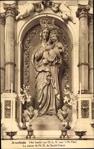 Ak Abtei Averbode Scherpenheuvel Zichem Flämisch Brabant, La statue de N. D. du Sacre Coeur