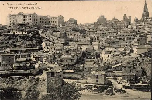 Ak Toledo Kastilien La Mancha Spanien, Vista Parcial, Panorama, Kirchturm