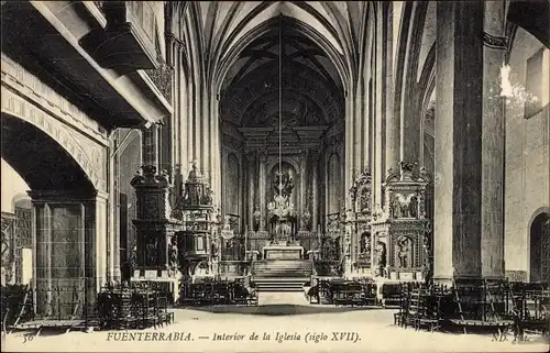 Ak Hondarribia Fuenterrabia Baskenland, Interior de la Iglesia (siglo XVII), Altarraum