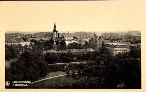 Ak Luxemburg Luxembourg, Panorama, Kirchturm