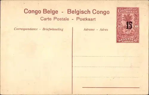 Ganzsachen Ak Congo Belge DR Kongo Zaire, La Ruzizi, Fluss mit Stromschnellen, Mann am Ufer