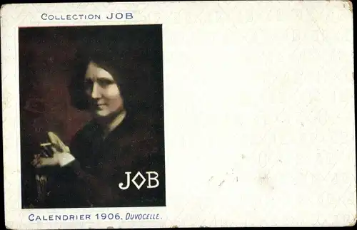 Künstler Ak Duvocelle, Collection Job, Calendrier 1906, Frau, Zigarette