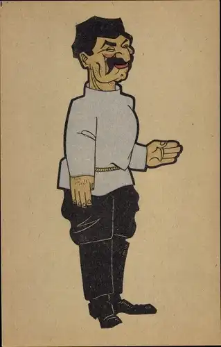 Ak Russischer Politiker Josef Stalin, Karikatur