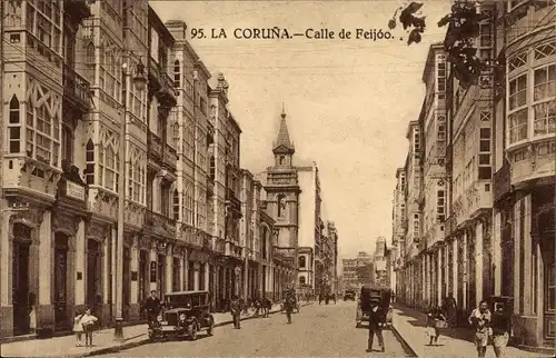 Ak La Coruña Galicien, Calle de Feijoo