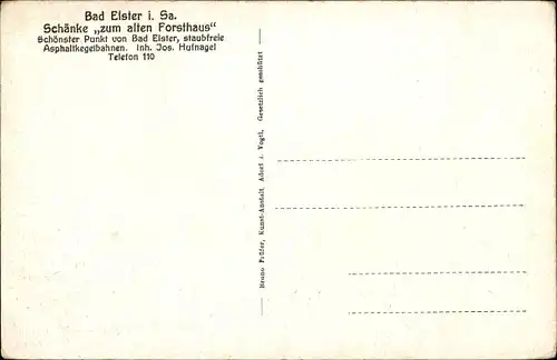 Ak Bad Elster im Vogtland, Schänke zum alten Forsthaus