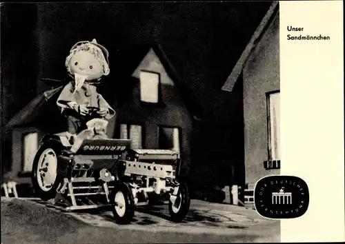 Ak Unser Sandmännchen, Sandmann, DDR Kinderfernsehen, Traktor, S 2/63