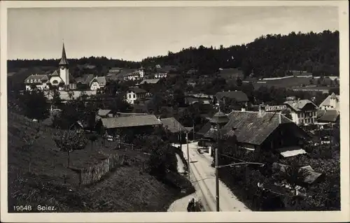 Ak Spiez am Thuner See Kanton Bern, Ortsansicht