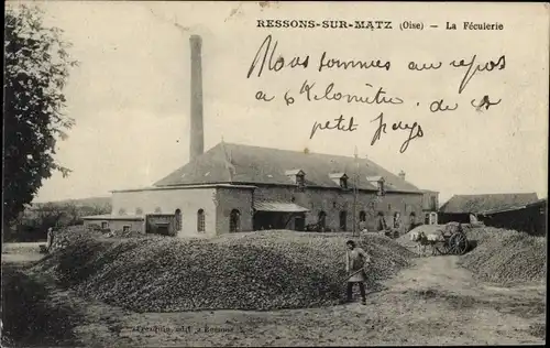 Ak Ressons sur Matz Oise, La feculerie