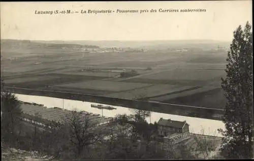 Ak Luzancy Seine et Marne, La Briqueterie, Panorama pris des Carrieres Souterraines