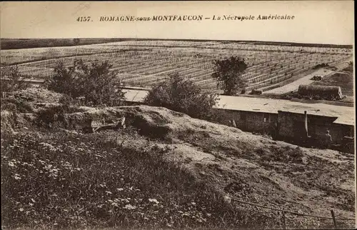 Ak Romagne sous Montfaucon Lothringen Meuse, La Necropole Americaine