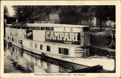 Ak Elsass Bas Rhin, Bateau-Exposition Croisiere 1935 - Est-Alsace