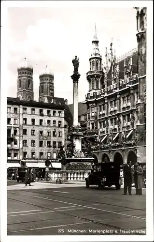 Ak München, Marienplatz u. Frauenkirche